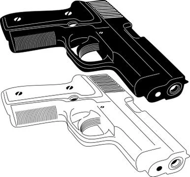 Gun silhouette Stock Illustration