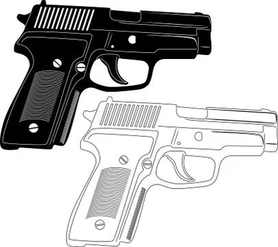 Gun silhouette Stock Illustration