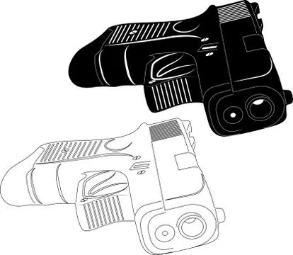 Gun silhouette Stock Illustration