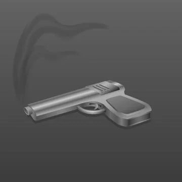 Gun with smoke on dark background vector illustration イラスト素材