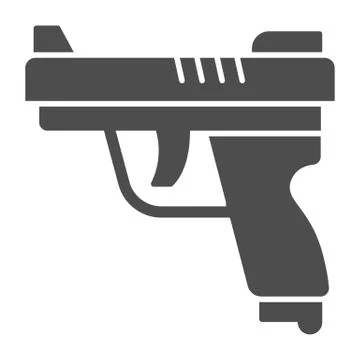 Gun solid icon, self defense concept, pistol sign on white background, firearms 스톡 일러스트