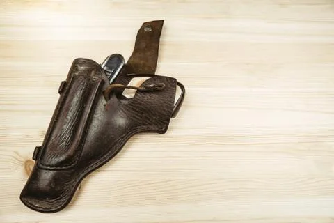 The gun is on the table Stock Photos