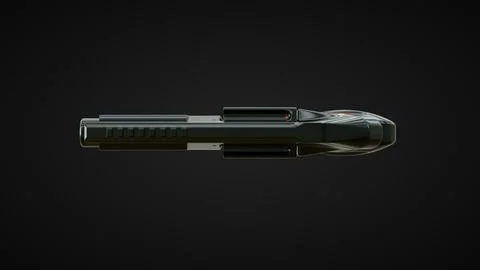 Gun Top View Black Background イラスト素材