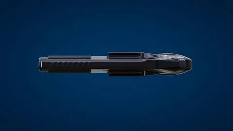 Gun Top View Blue Background Stock Illustration