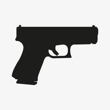 Gun vector icon isolated on white background Stock Illustration