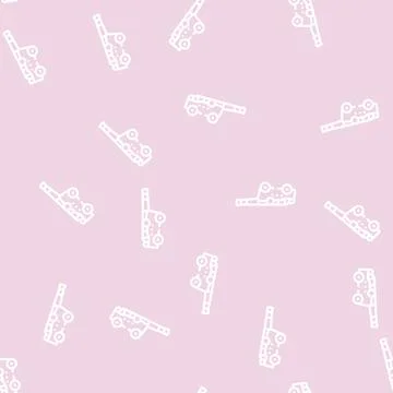Gun vintage weapon line vector seamless pattern Stock Illustration