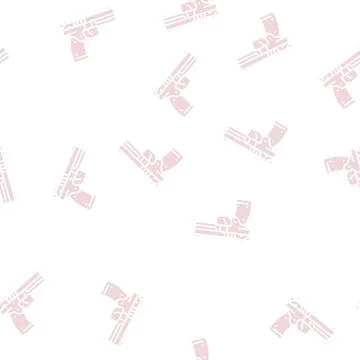 Gun weapon glyph seamless pattern Stock Illustration