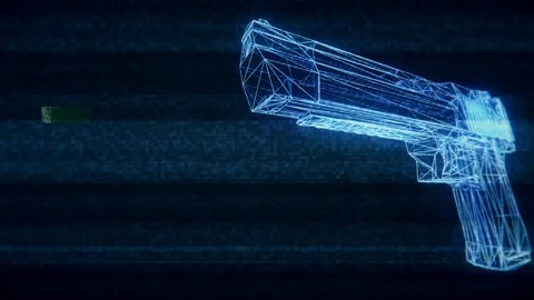 Gun Weapon Holograms Vj Loop 스톡 동영상 125057692