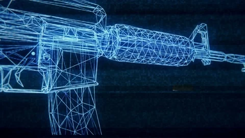 Gun Weapon Holograms Vj Loop Stock Footage 125057699