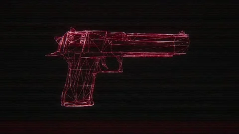 Gun Weapon Holograms Vj Loop Stock Footage 125058256