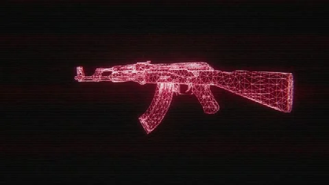 Gun Weapon Holograms Vj Loop 스톡 동영상 125058271