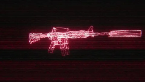 Gun Weapon Holograms Vj Loop 스톡 동영상 125058278