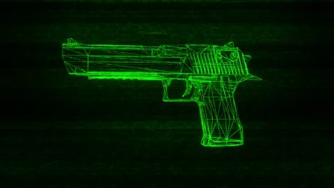 Gun Weapon Holograms Vj Loop Stock Footage 125074539