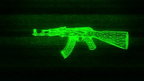 Gun Weapon Holograms Vj Loop Stockbeeldmateriaal 125074681