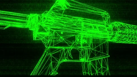 Gun Weapon Holograms Vj Loop 스톡 동영상 125087384