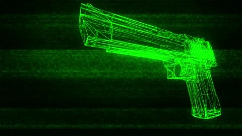 Gun Weapon Holograms Vj Loop Stockbeeldmateriaal 125088250
