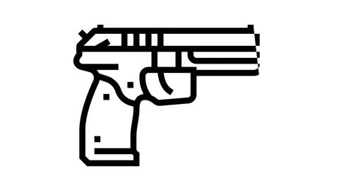 Gun weapon line icon animation Stock Footage 165378430