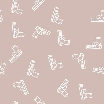 Gun weapon line seamless pattern Stock Illustration