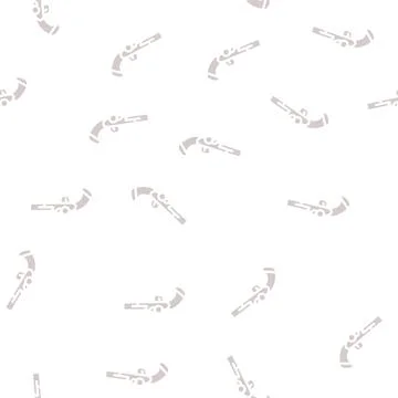Gun weapon pirate glyph vector seamless pattern Illustrazione stock
