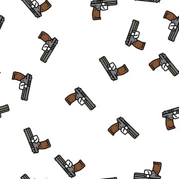 Gun weapon vector seamless pattern Stock Illustration