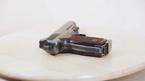 Gun On White Background Stock Footage 97616619