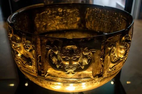 The Gundestrup cauldron is a silver vessel dated from between 200 BC and 30.. Stock-Fotos