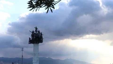 Gündoğdu Square in a Cloudy Day (4K) Stock Footage 172762814