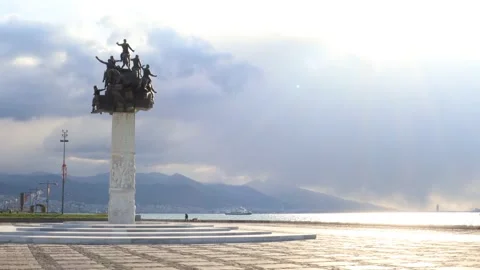 Gündoğdu Square in a Cloudy Day (4K) Stock Footage 172767342