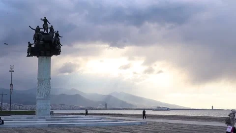 Gündoğdu Square in a Cloudy Day Stock Footage 172764811