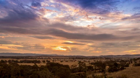 Gungahlin Canberra Timelapse sunset rural suburbs Australia Stock Footage