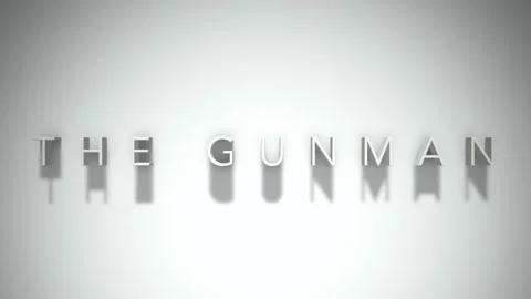 The gunman 3D title animation with shadows on a white background Stock Footage 297048556