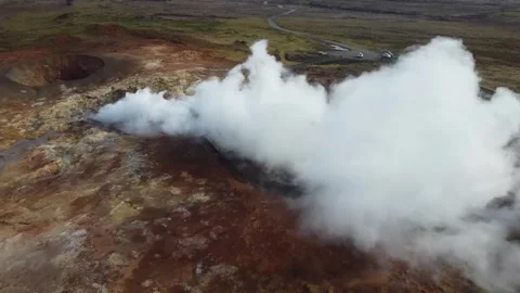 Gunnuhver Mud Pool in Iceland Stock Footage 341084170