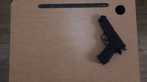 Guns in class Tragic violence in an american classroom - education and crime Stock Footage 337983167