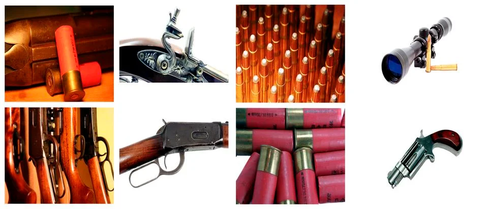 Guns collage Stock Photos
