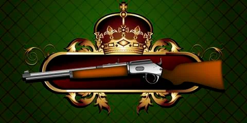Guns with decorative elements Illustrazione stock