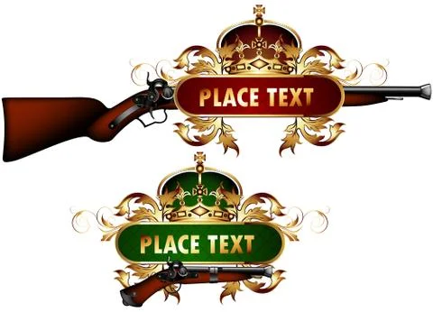 Guns with decorative elements Stock Illustration