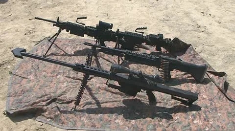 Guns on the ground Stock Footage 10833392