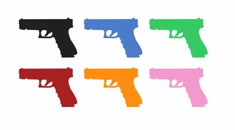 Guns Icon Set. Stock Illustration