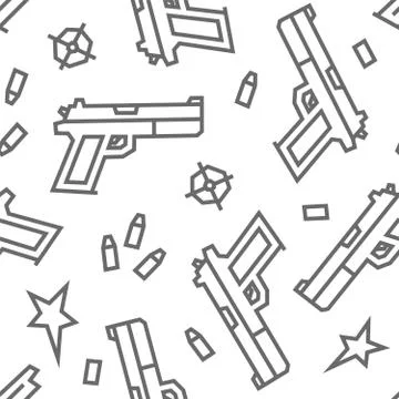Guns Low Poly Seamless Pattern White Background Stockillustratie