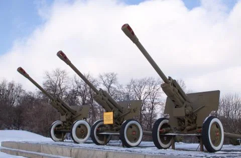 Guns in museum in kiev Stock Photos