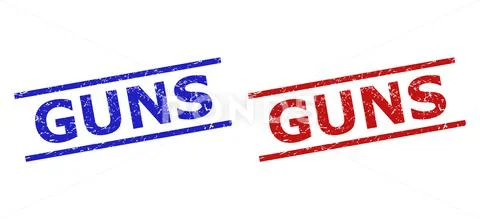 GUNS Seals with Rubber Surface and Parallel Lines Illustration #145246348