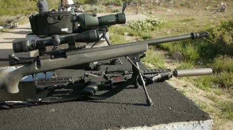 Guns setup Video stock 24404158