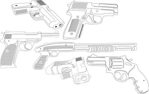Guns Silhouette Stock Illustration