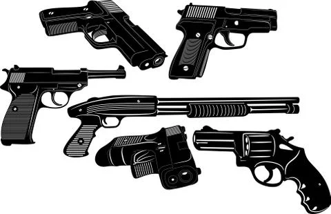 Guns Silhouette Stock Illustration