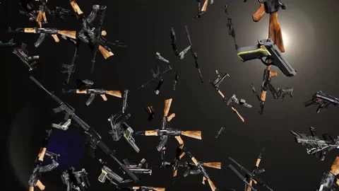 Guns spin and move vertically Stock Footage 118268995