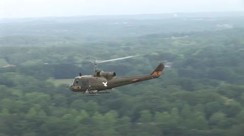 Gunship flies out of frame Stock Footage 41593946