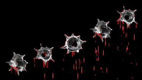 Gunshot Muzzle Flash effect isolated render 3d Stock Footage 332051651