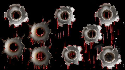 Gunshot Muzzle Flash effect isolated render 3d Stock Footage 332055932