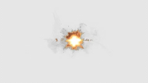 Gunshot Muzzle Flash effect isolated render 3d Stock Footage 332140179