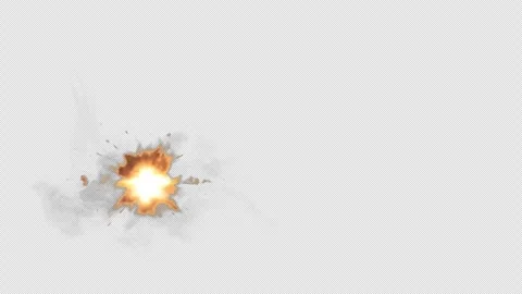 Gunshot Muzzle Flash effect isolated render 3d Stock Footage 332140509